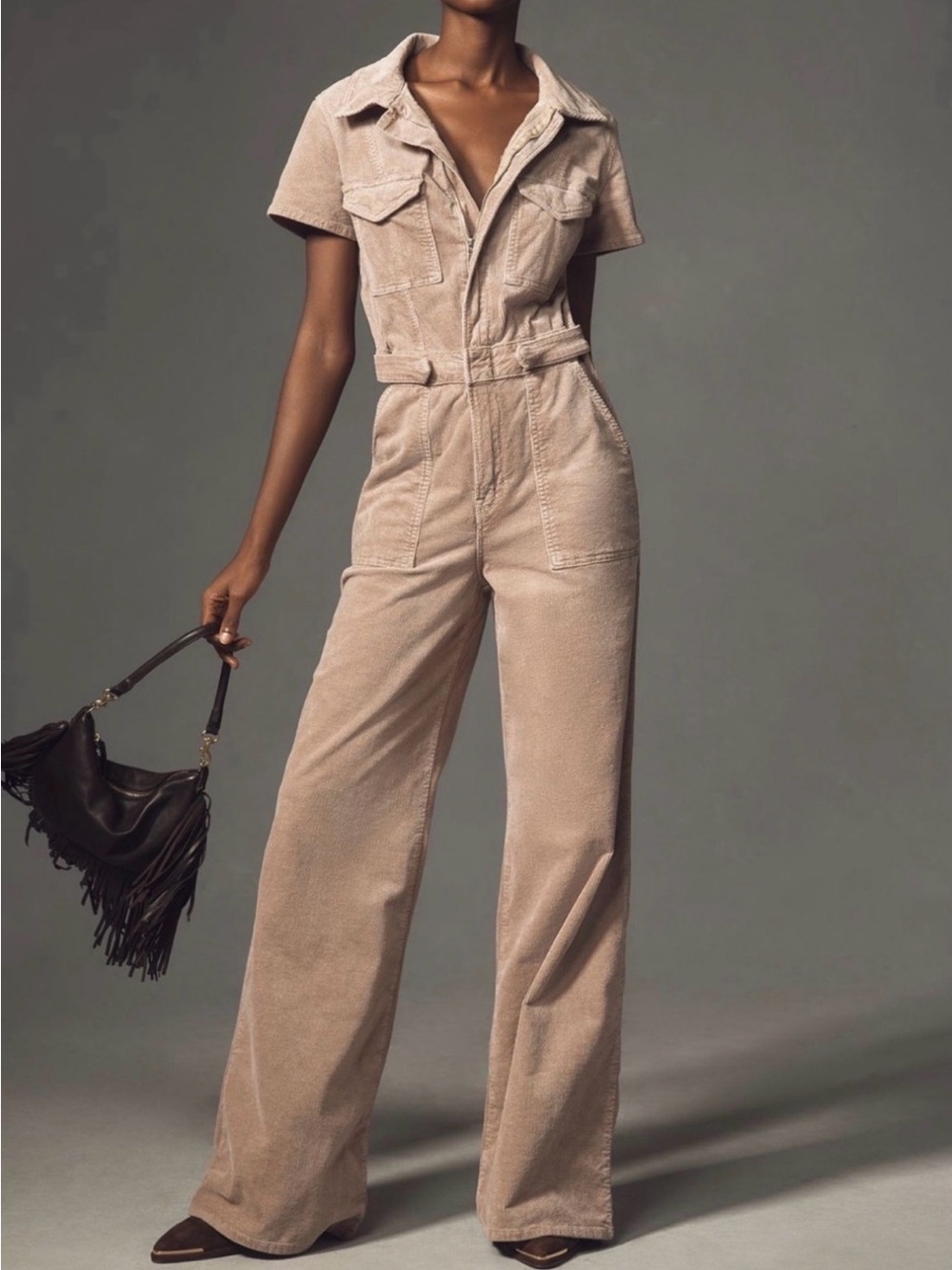 Good American Fit for Success Jumpsuit in Taupe